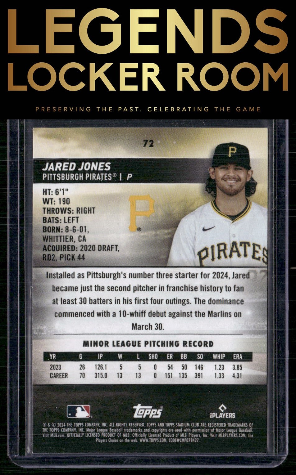 2024 Stadium Club #72 Jared Jones