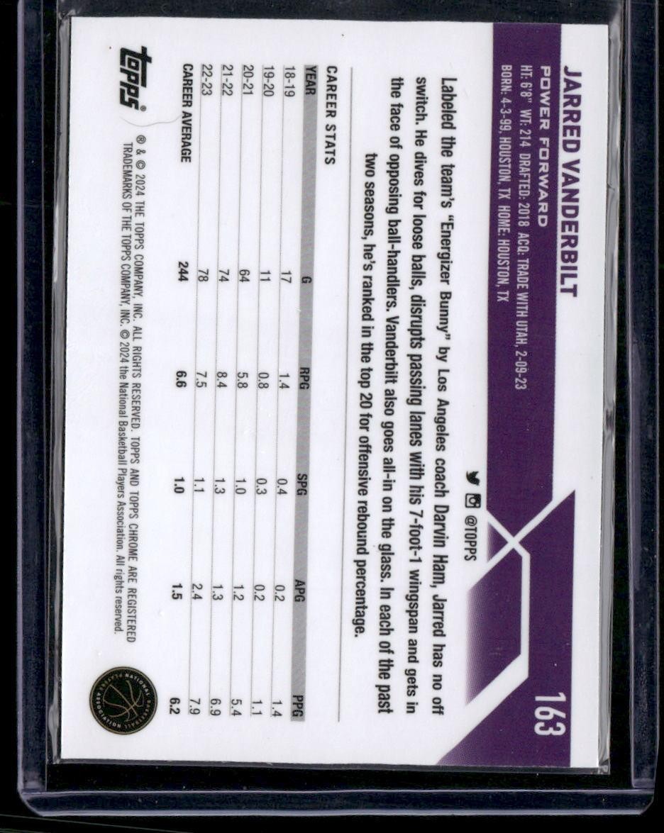 2023-24 Topps Chrome #163 Jarred Vanderbilt Prism Refractors