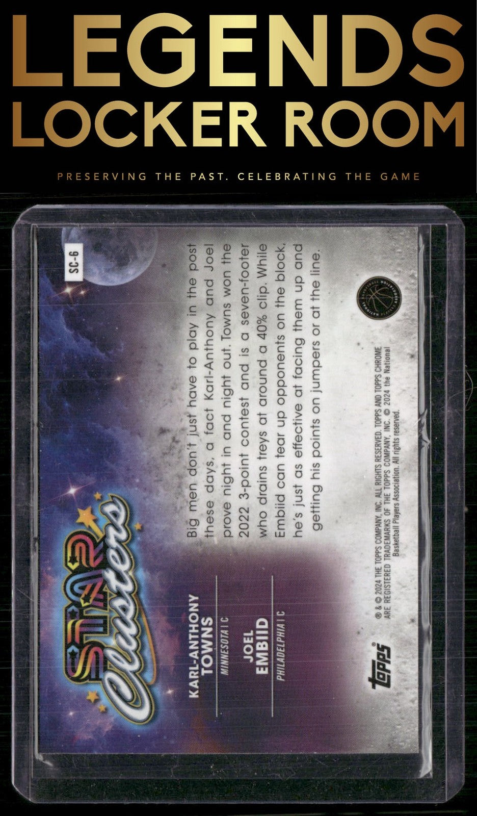 2023-24 Topps Chrome Cosmic #SC-6 Karl-Anthony Towns / Joel Embiid Star Clusters