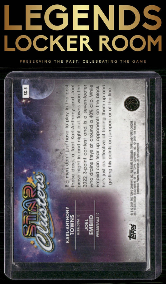 2023-24 Topps Chrome Cosmic #SC-6 Karl-Anthony Towns / Joel Embiid Star Clusters