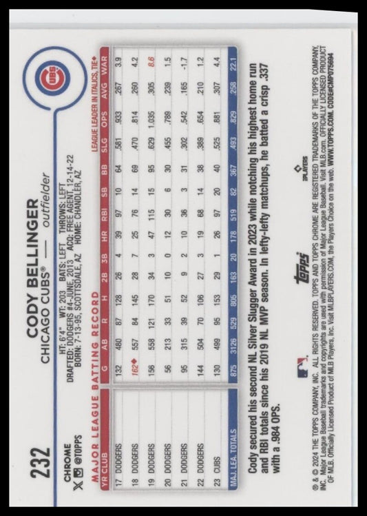 2024 Topps Chrome #232 Cody Bellinger