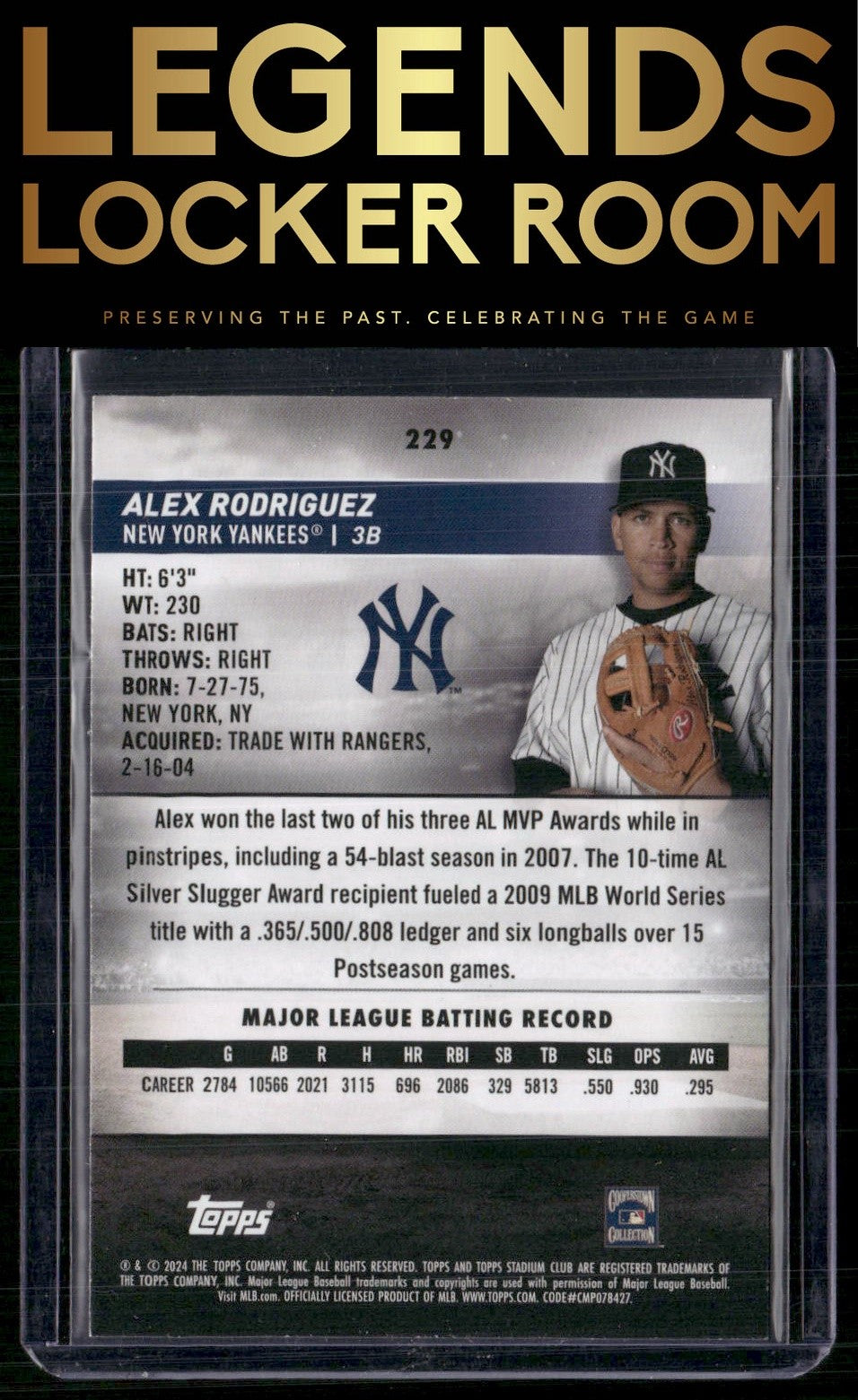 2024 Stadium Club #229 Alex Rodriguez Sepia