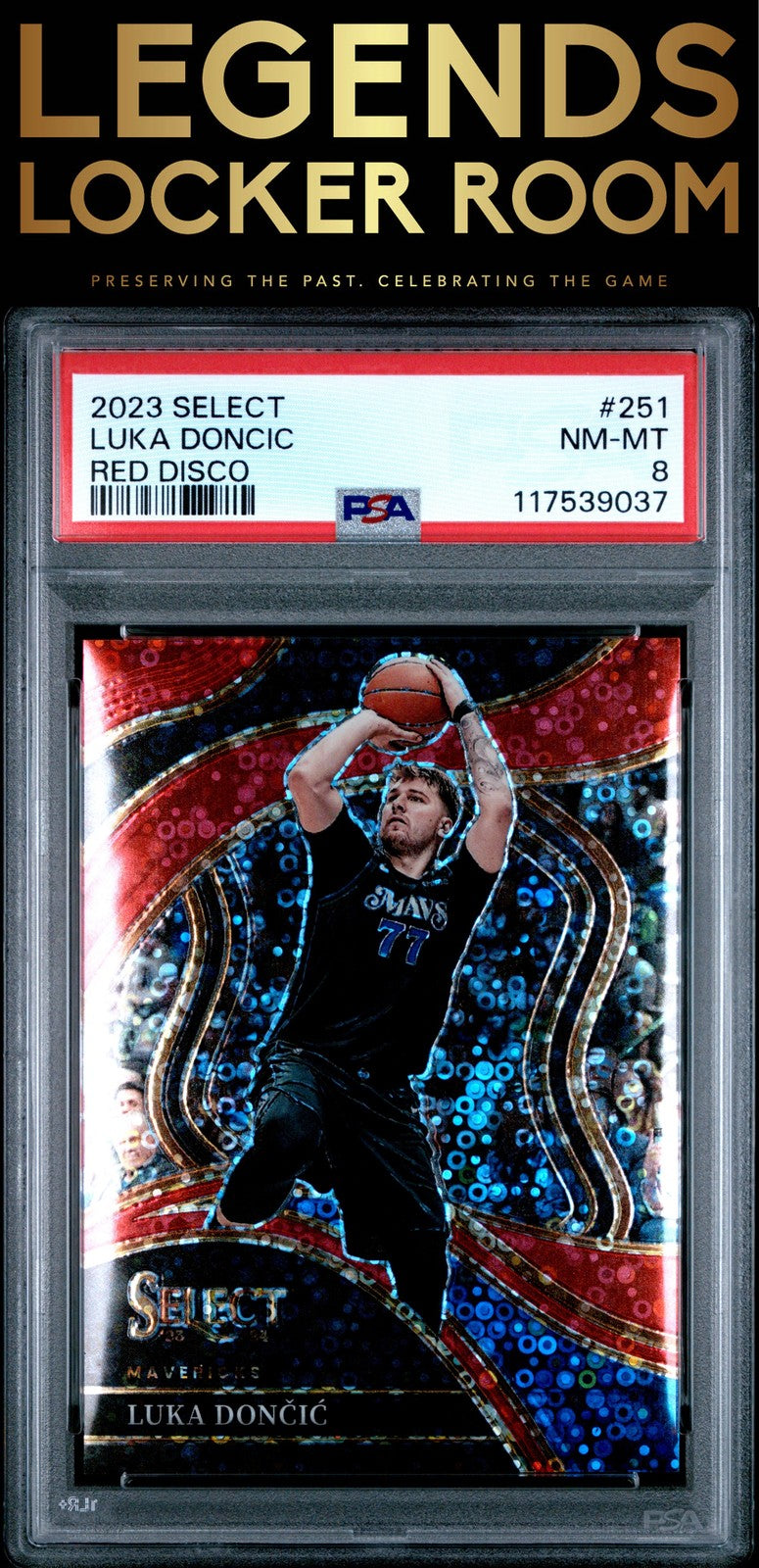 2023 Panini Select #251 Luka Doncic Red Disco PSA 8