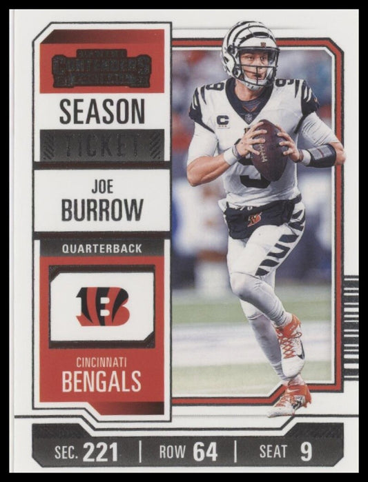 2023 Panini Contenders #22 Joe Burrow Game Ticket