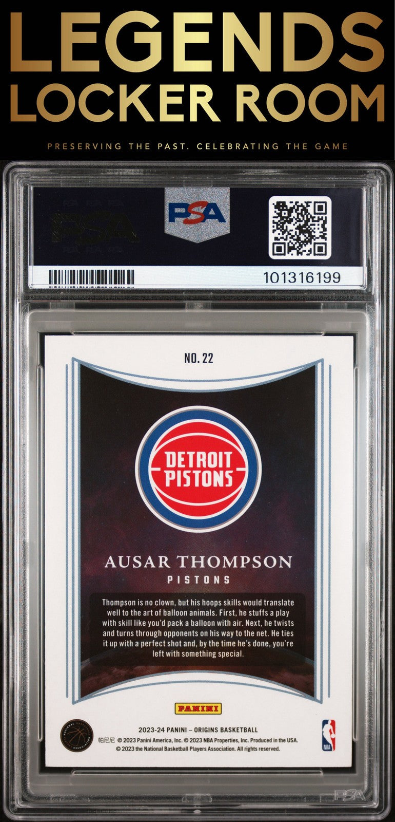 2023 Panini Origins Dawn #22 Ausar Thompson Dawn-Red PSA 7