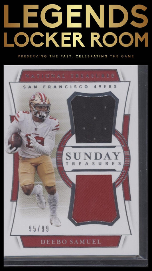 2020 Panini National Treasures #ST-DSA Deebo Samuel Sunday Treasures #/99