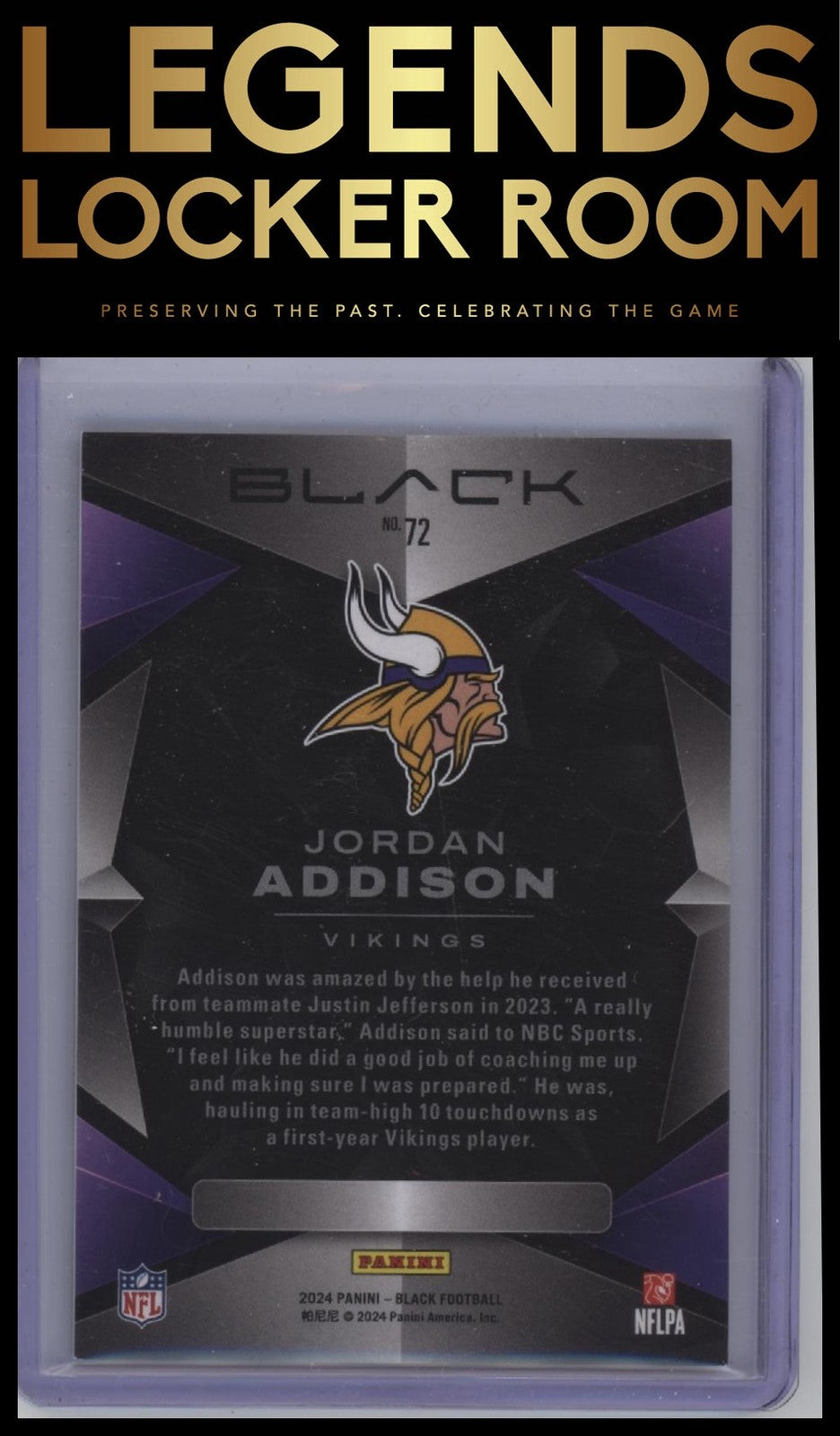 2024 Panini Black #72 Jordan Addison Citrine #/25