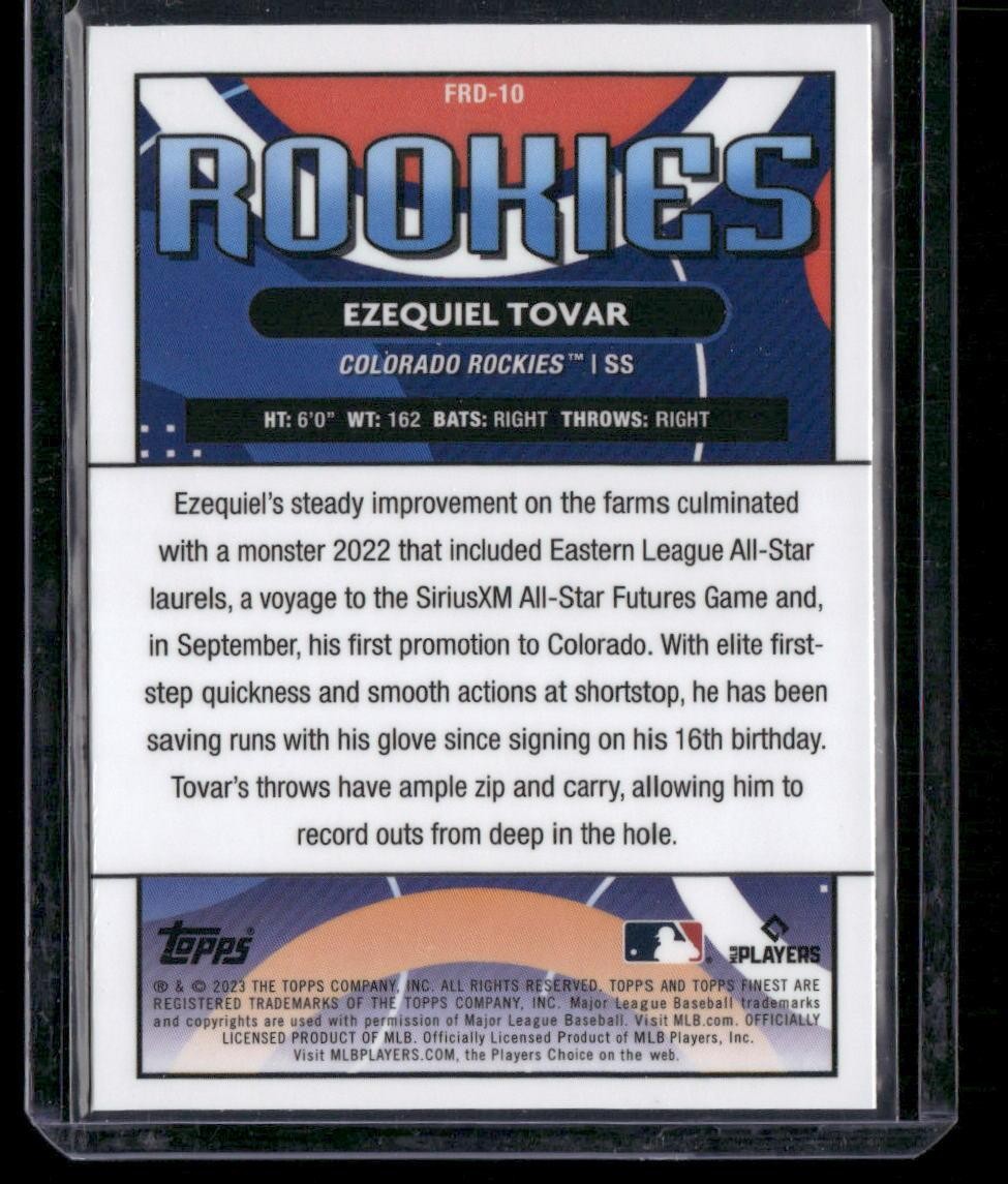 2023 Finest #FRD-10 Ezequiel Tovar Finest Rookies Design Variation