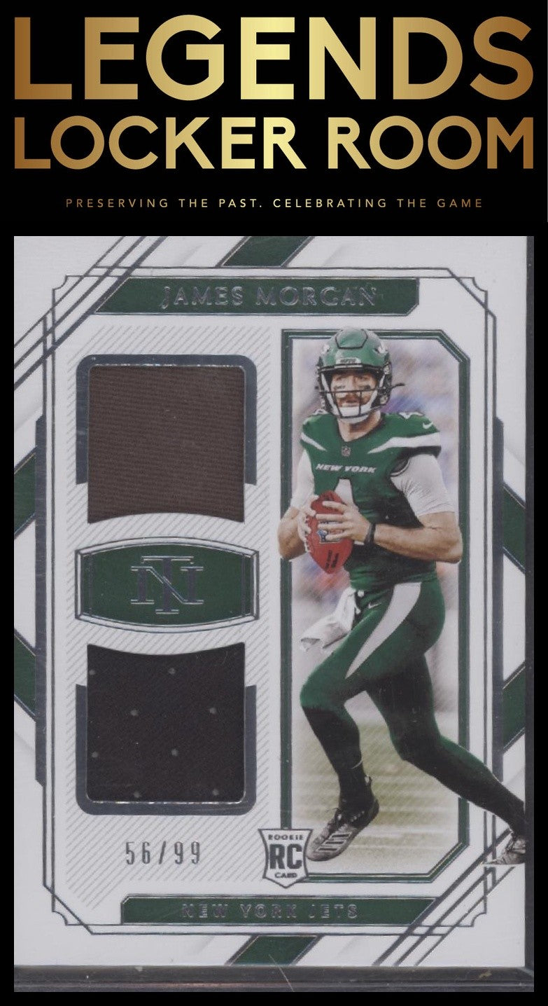 2020 Panini National Treasures #RDM-JM James Morgan Rookie Dual Materials #/99