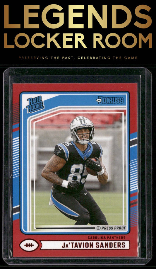 2024 Donruss #317 Ja'Tavion Sanders Press Proof Red