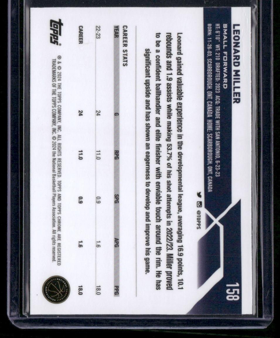 2023-24 Topps Chrome #158 Leonard Miller