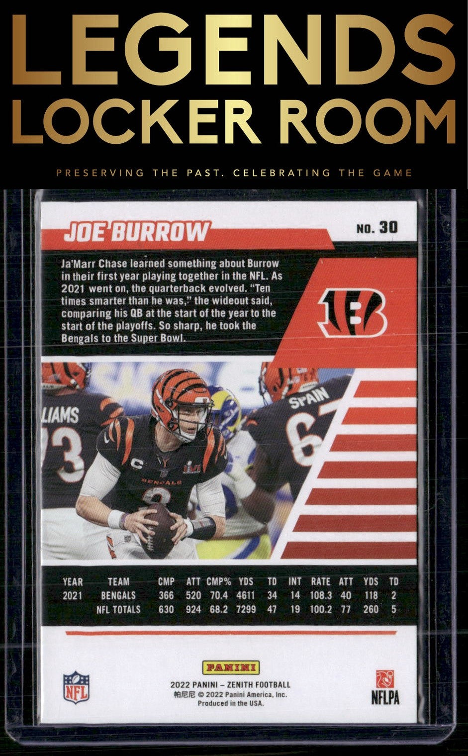 2022 Zenith #30 Joe Burrow Retail