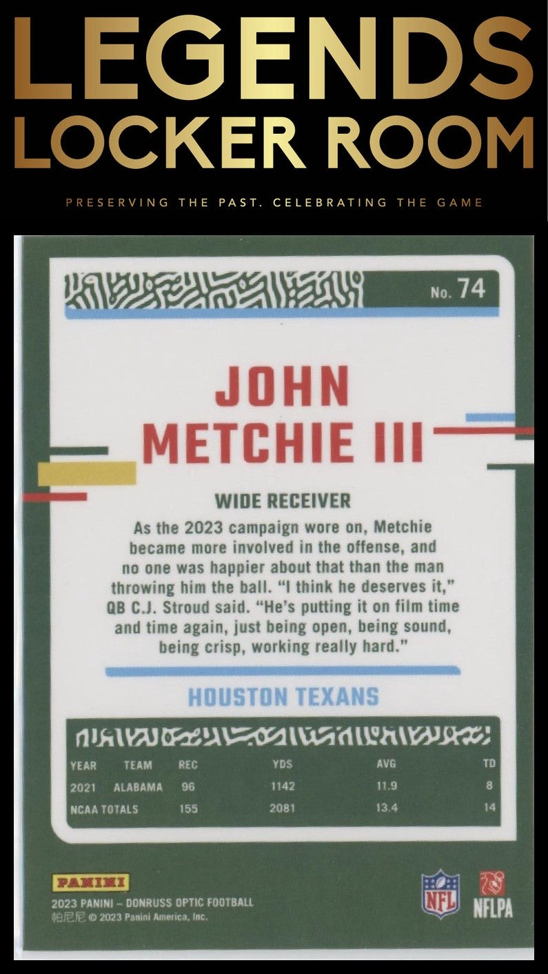 2023 Donruss Optic #74 John Metchie III