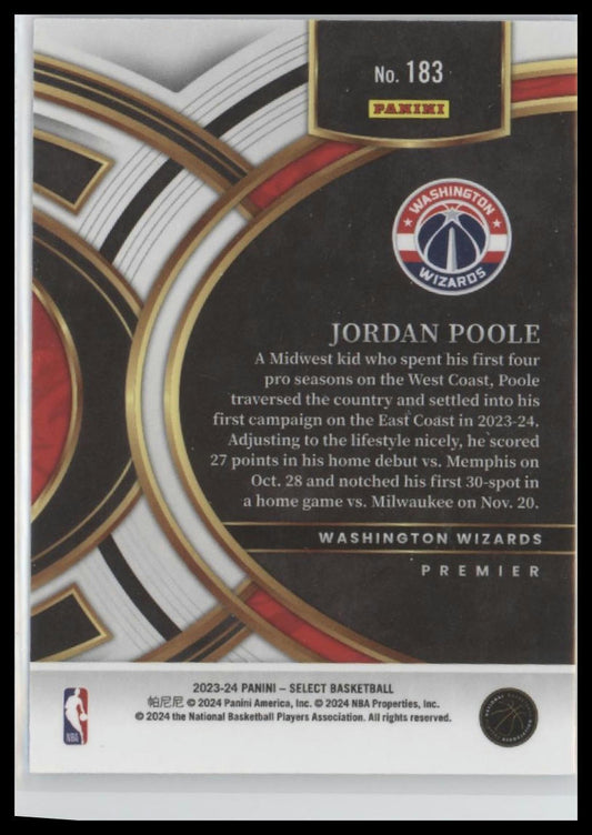 2023-24 Panini Select #183 Jordan Poole Blue (Retail Base)