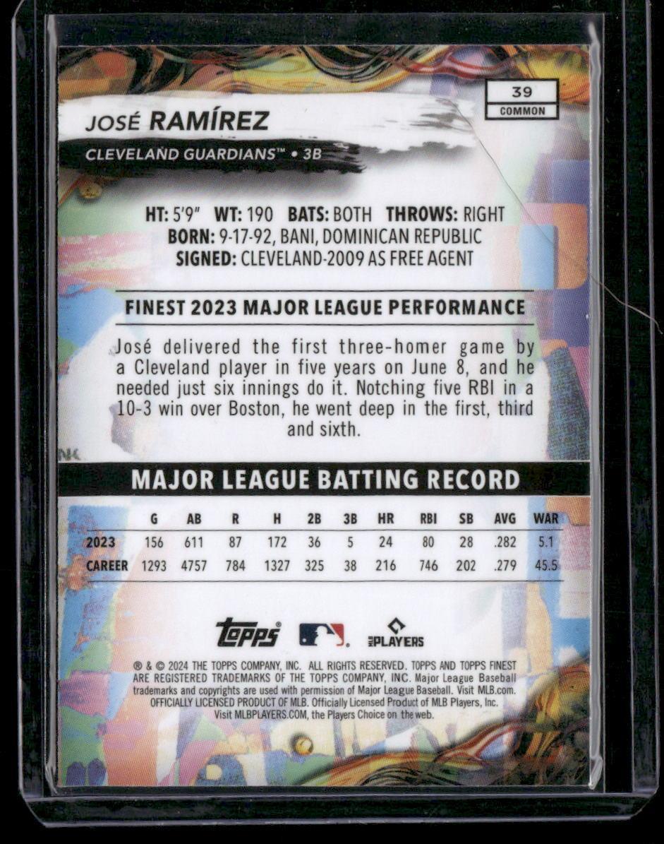 2024 Finest #39 Jose Ramirez