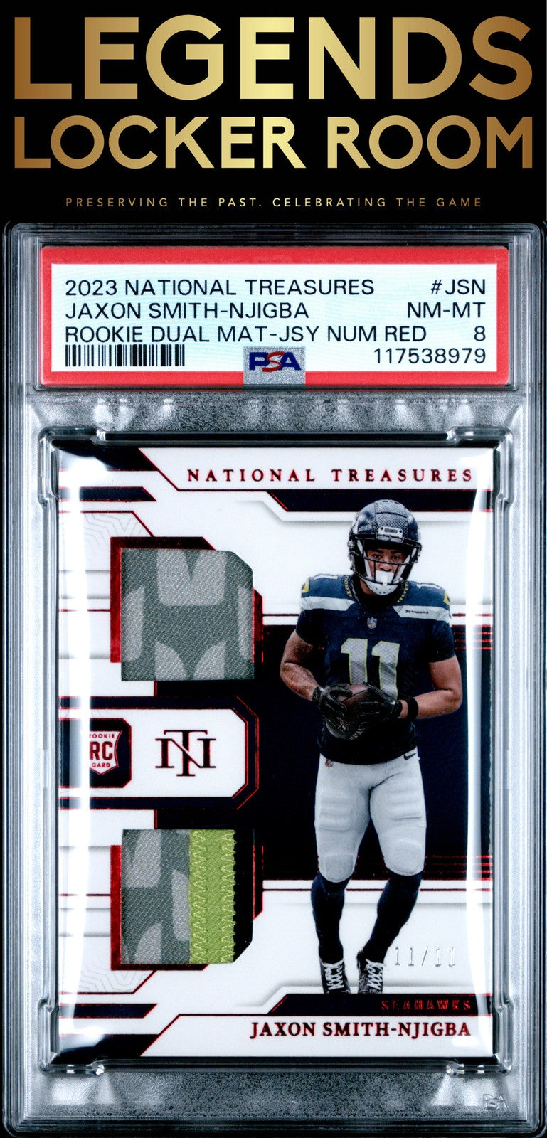 2023 Panini National Treasures Rookie Jaxon Smith-Njigba 11/11!! PSA 8