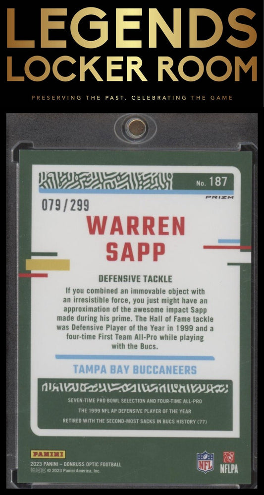 2023 Donruss Optic #187 Warren Sapp Aqua /299