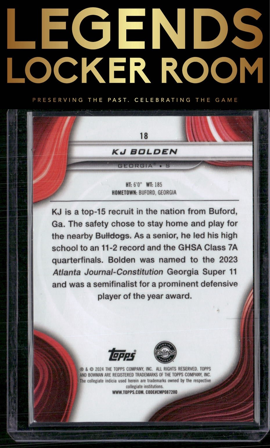 2024 Bowman University Best #18 KJ Bolden Lime Green Geometric Refractor #/35