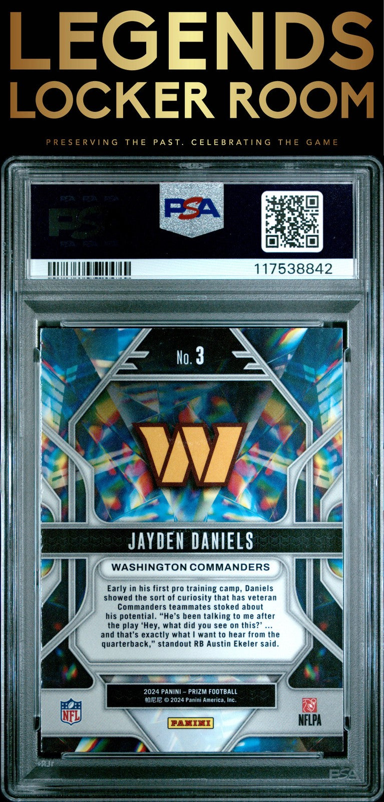 2024 Panini Prizm Prizmatic #3 Jayden Daniels PSA 9