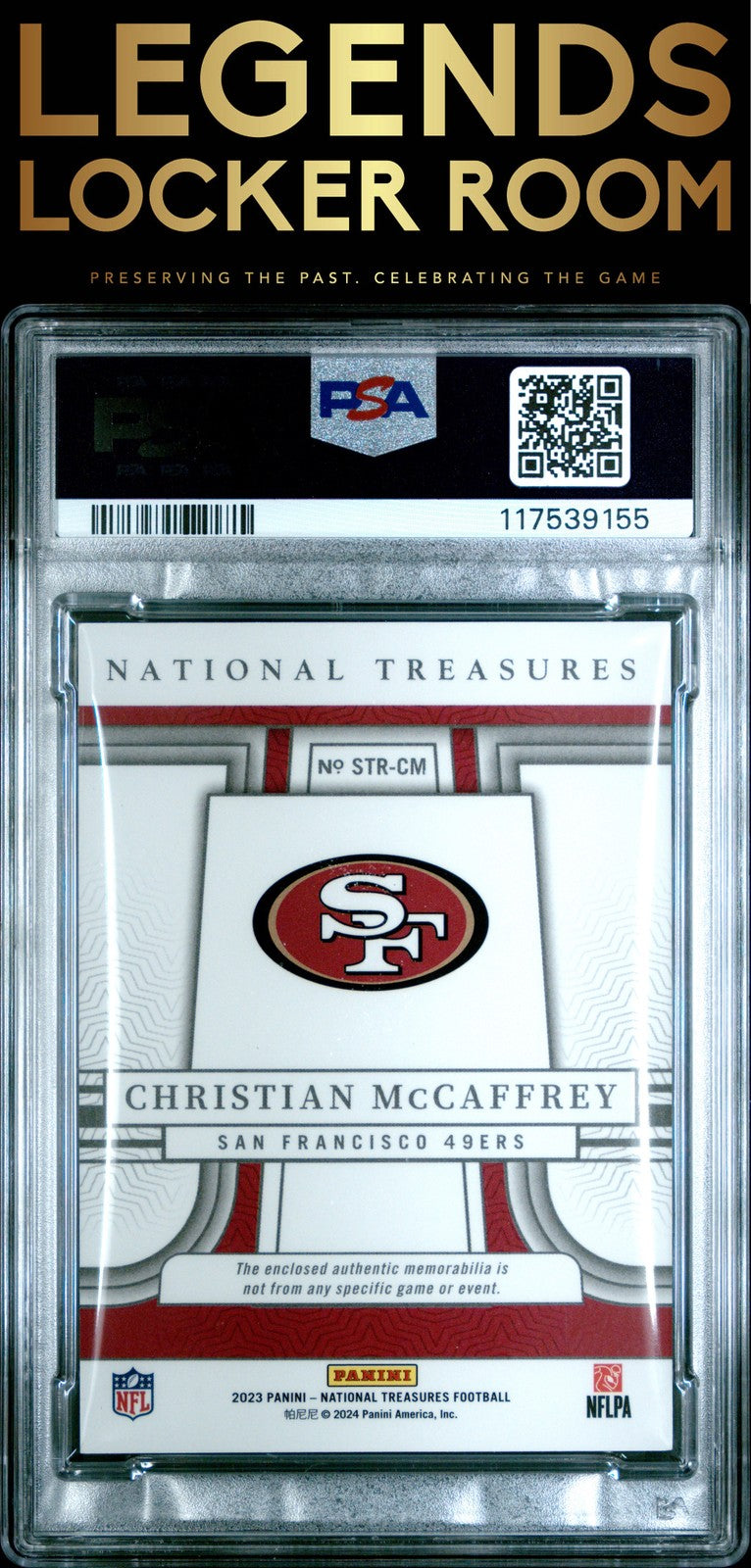 2023 Panini National Treasures Sunday Treasures Christian Mccaffrey /10 PSA 8