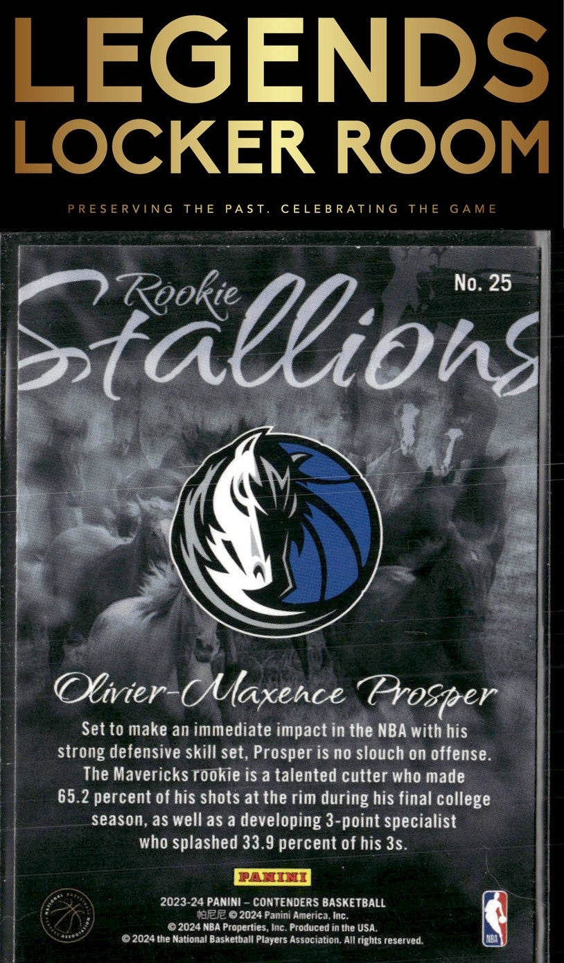 2023-24 Panini Contenders #25 Olivier-Maxence Prosper Rookie Stallions