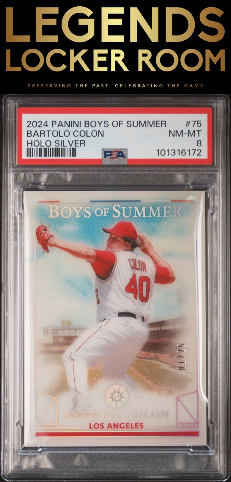 2024 Panini Boys Of Summer #75 Bartolo Colon Holo Silver PSA 8