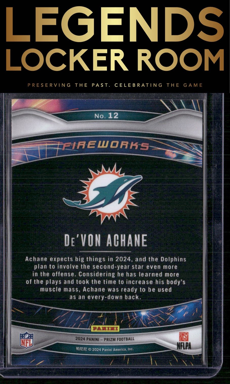 2024 Panini Prizm #12 De'Von Achane Fireworks