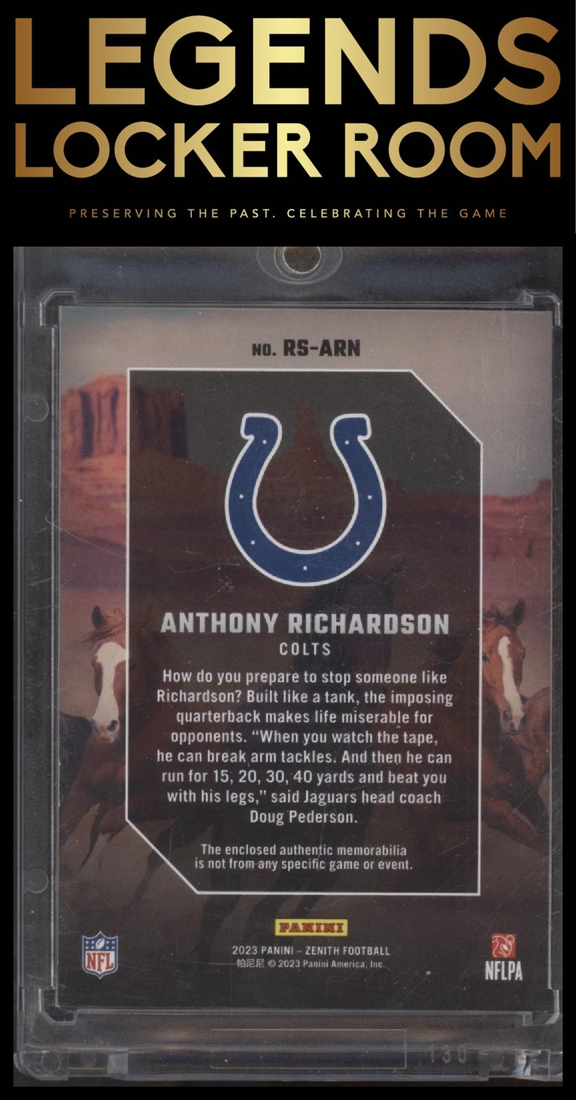 2023 Panini Zenith #RS-ARN Anthony Richardson Rookie Stallions