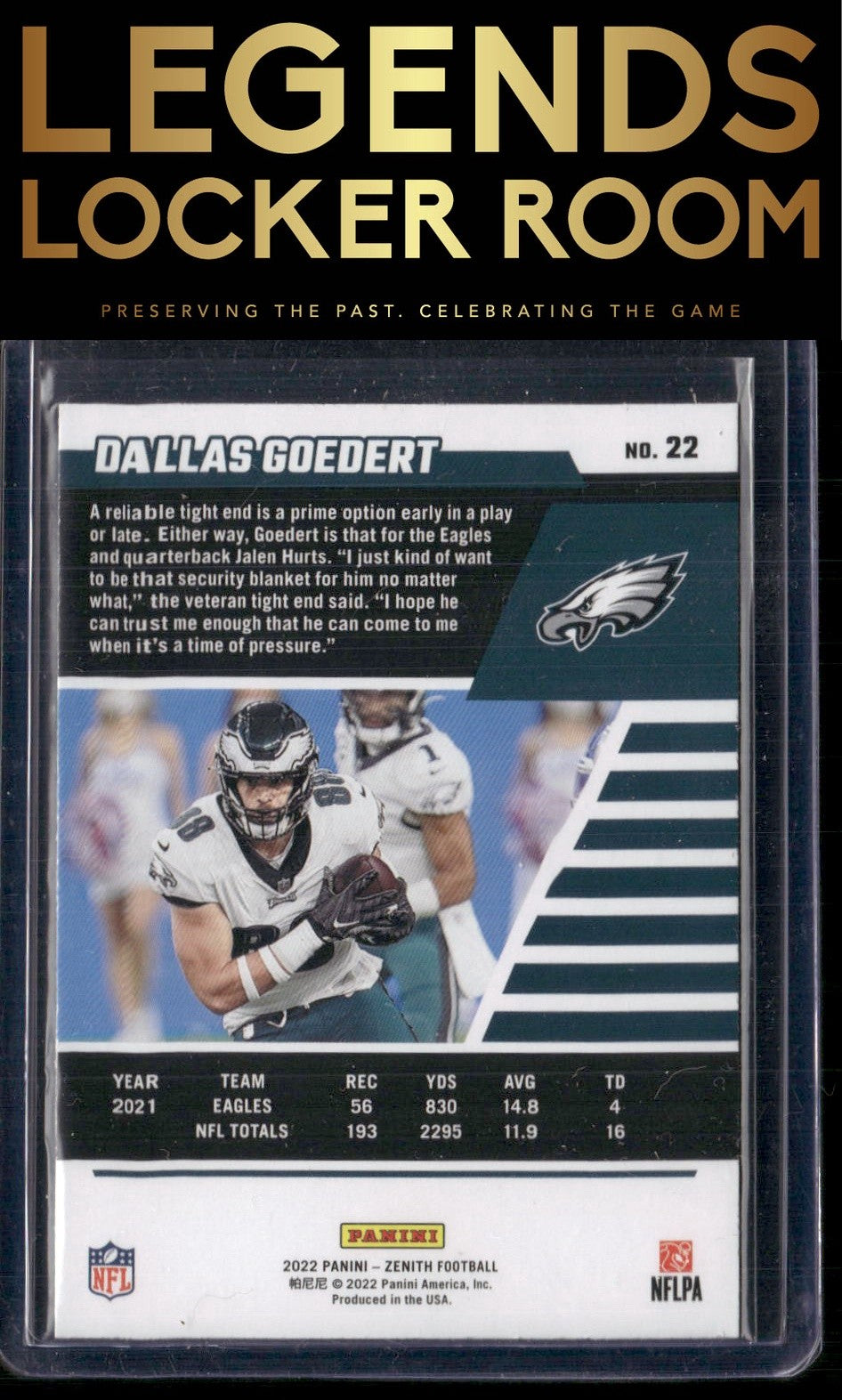 2022 Zenith #22 Dallas Goedert