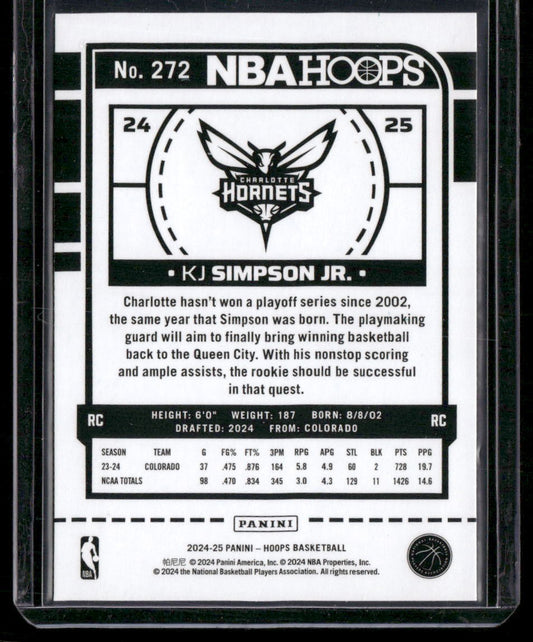 2024-25 Hoops #272 KJ Simpson Jr. Impulse