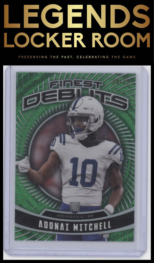 2024 Finest #D-10 Adonai Mitchell Debut Green Refractor #/75