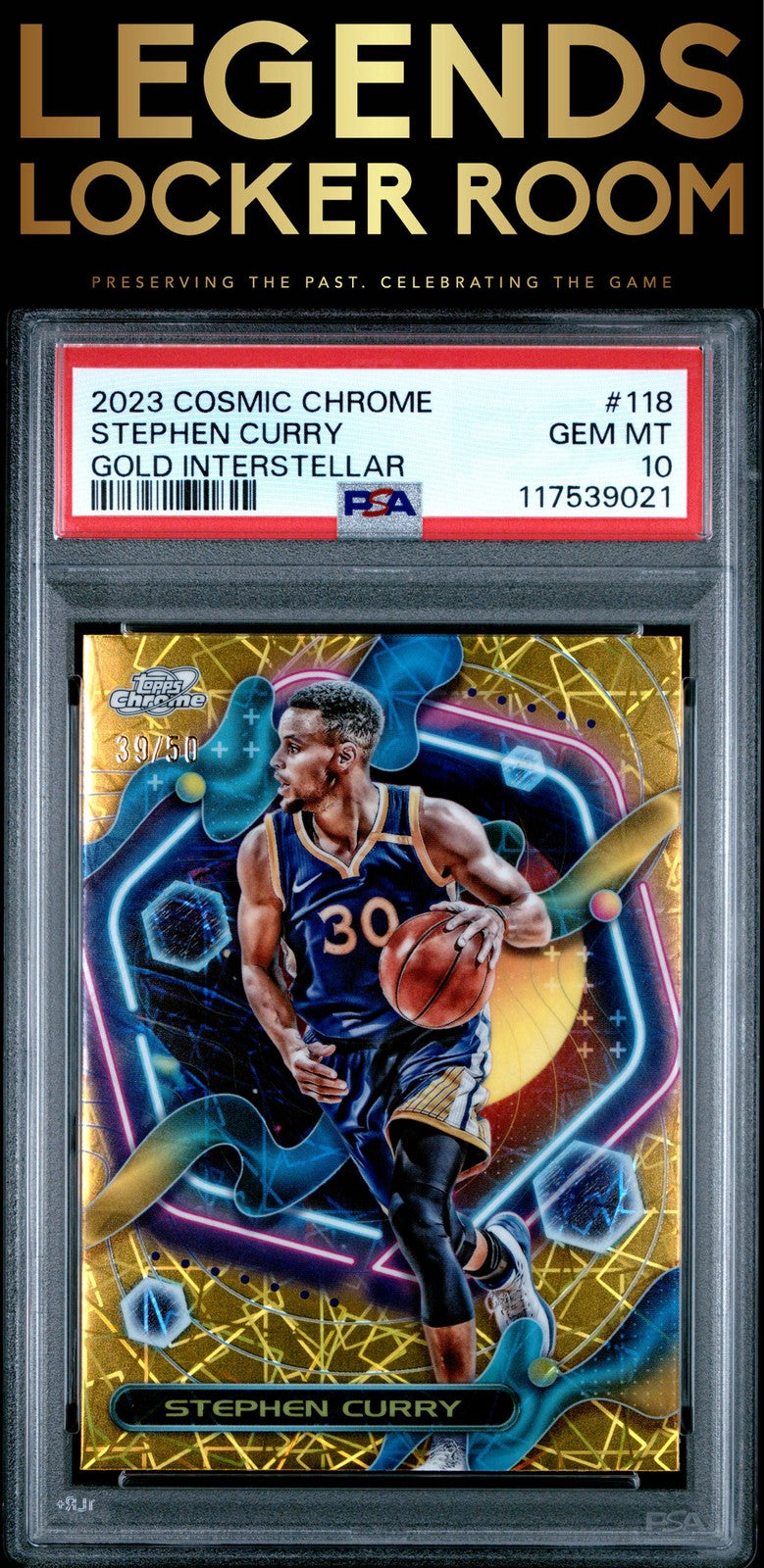 2023 Topps Cosmic Chrome Stephen Curry Gold Interstellar /50 PSA 10