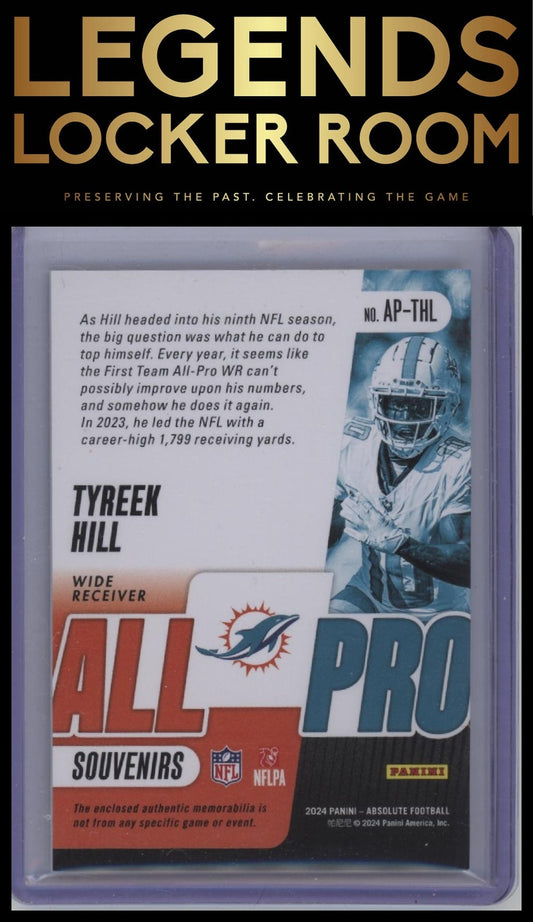 2024 Panini Absolute #AP-THL Tyreek Hill All Pro Souvenirs #/199