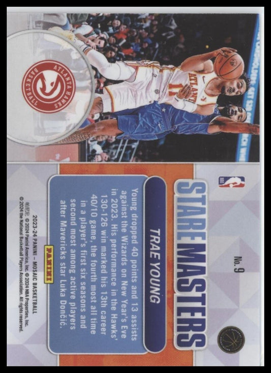 2023-24 Panini Mosaic #9 Trae Young StareMaster