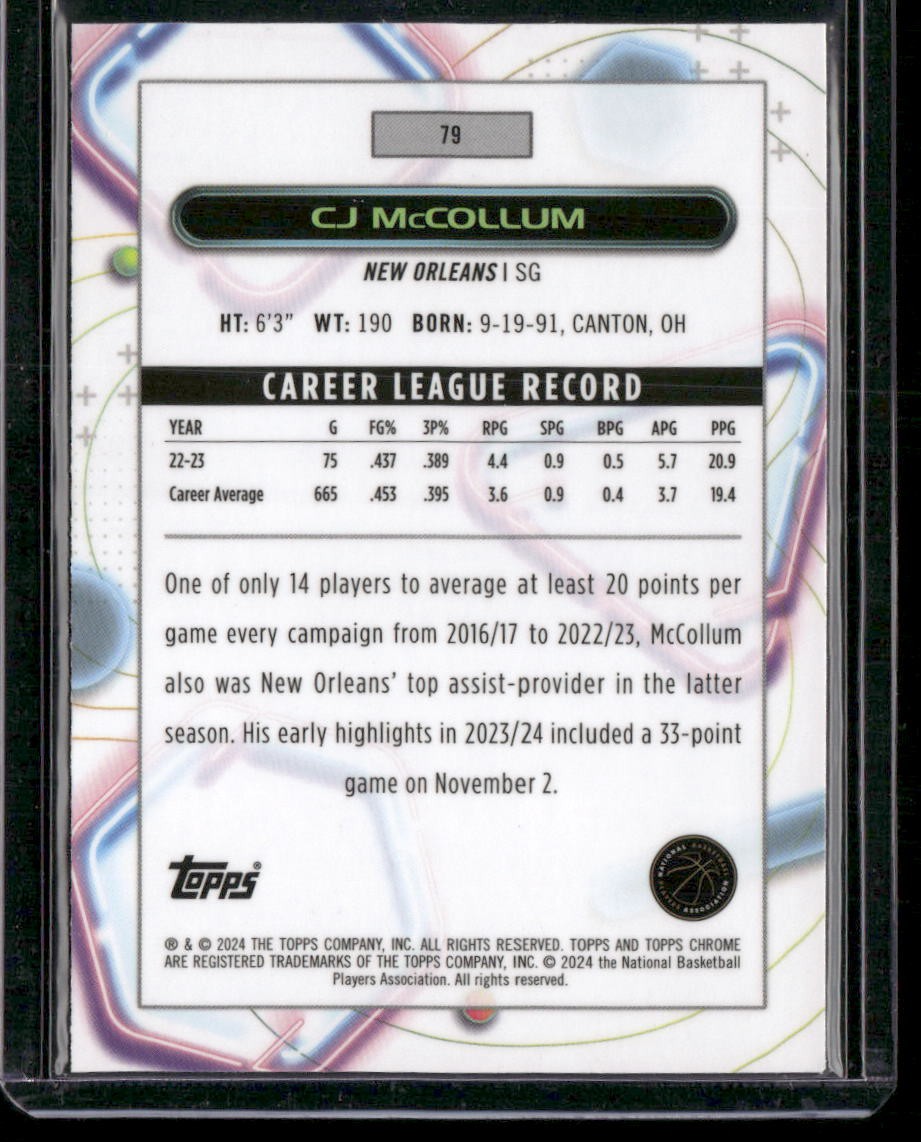 2023-24 Topps Chrome Cosmic #79 CJ McCollum
