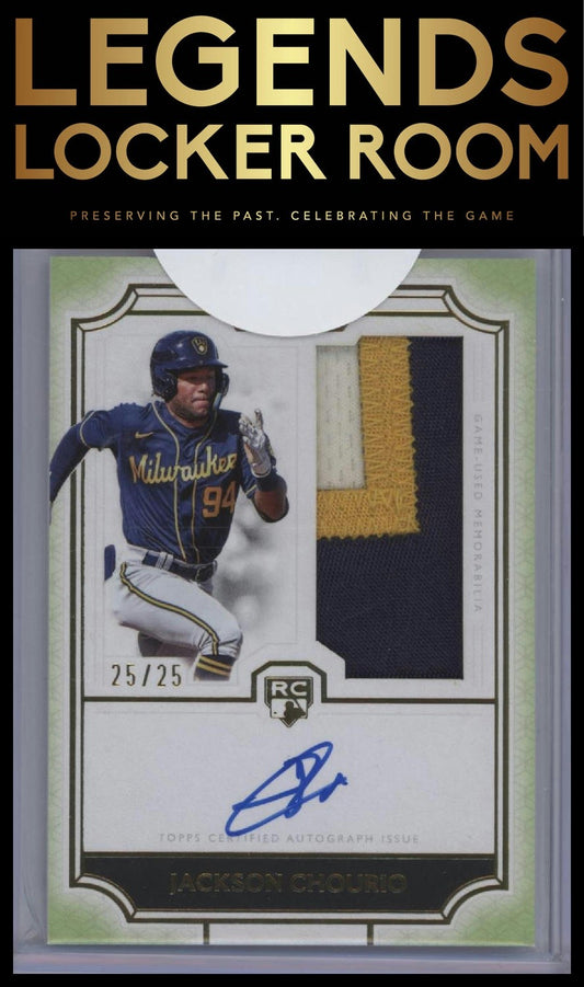2024 Topps Definitive Collection Jackson Chourio Rookie Patch Auto Green /25