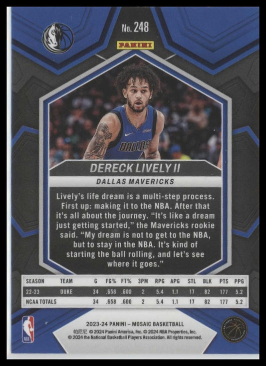 2023-24 Panini Mosaic #248 Dereck Lively II
