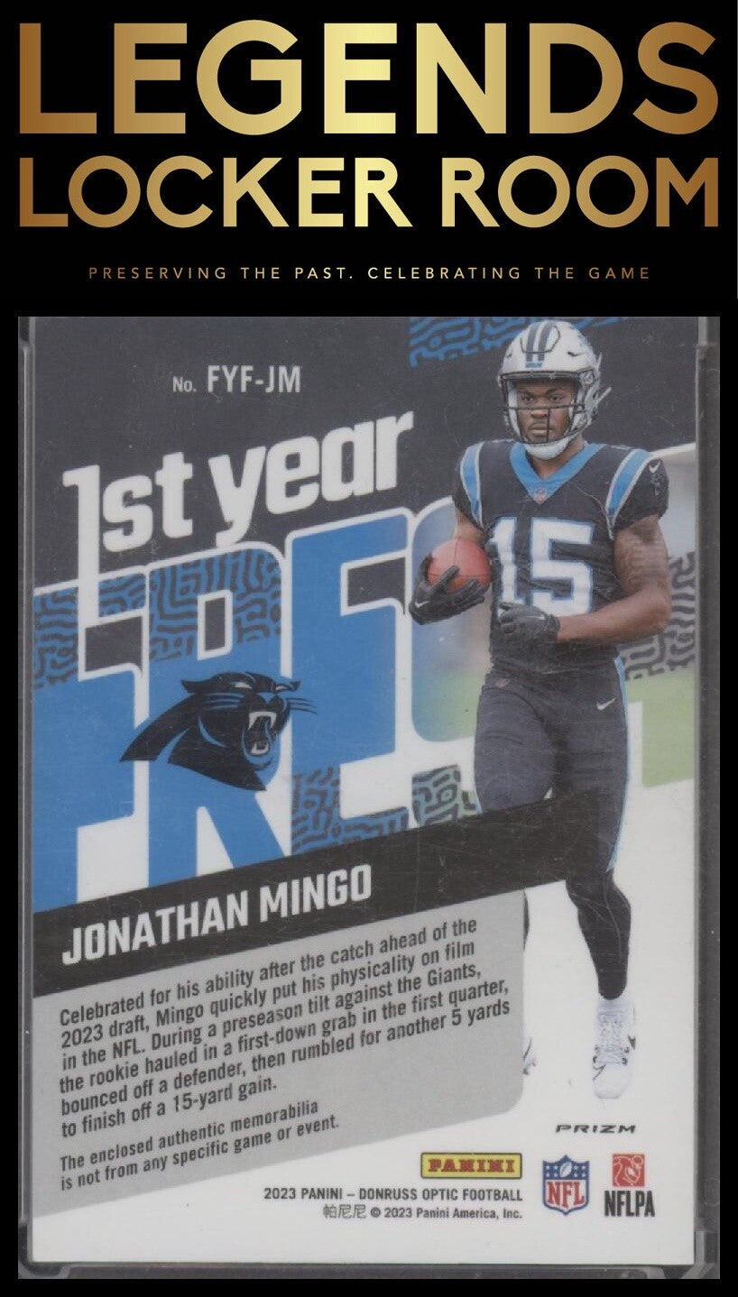 2023 Donruss Optic #FYF-JM Jonathan Mingo First Year Fresh Blue Hyper