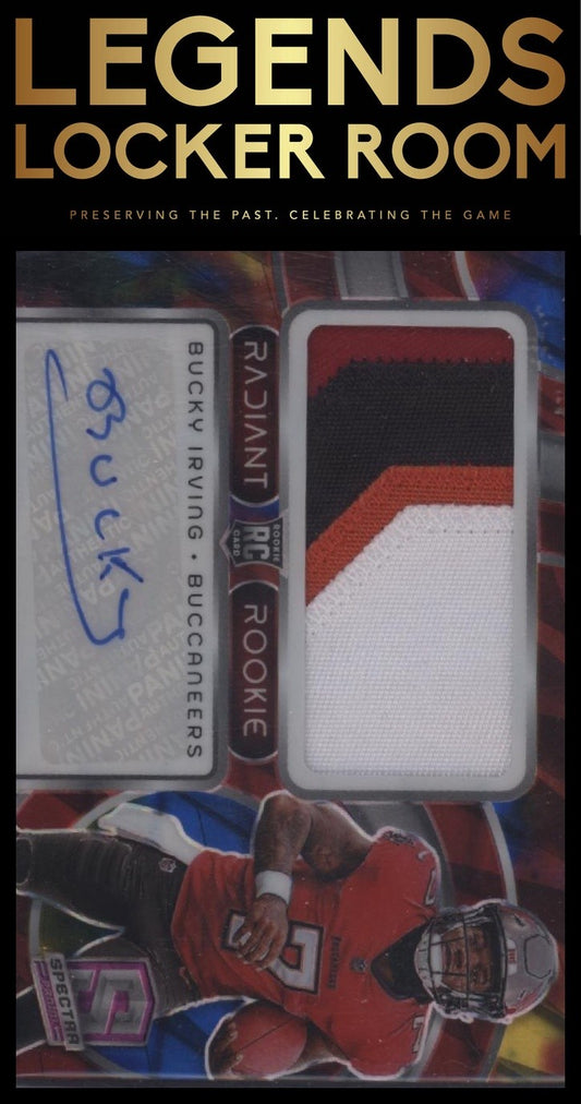 2024 Panini Spectra Bucky Irving Radiant Rookie Patch Signatures Supernova #/70