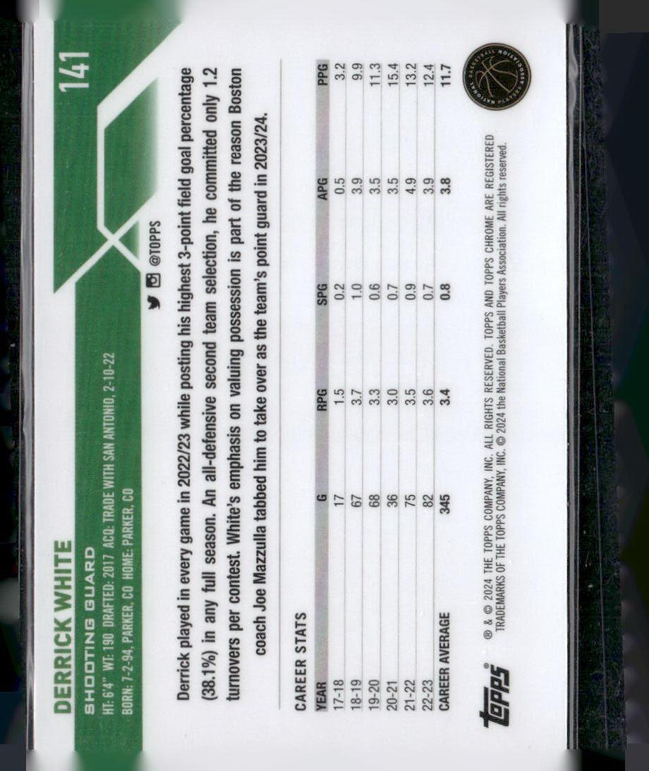 2023-24 Topps Chrome #141 Derrick White
