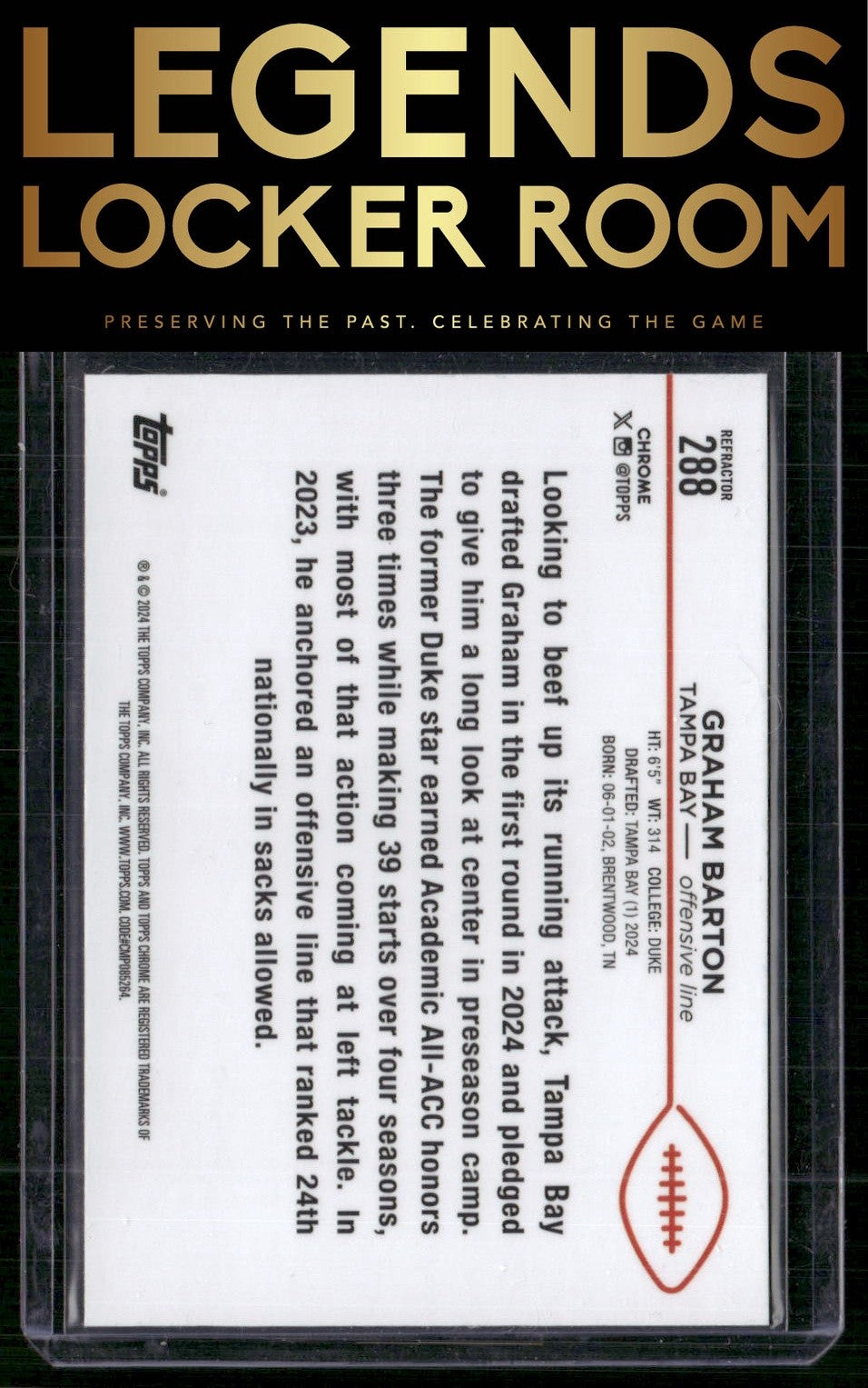 2024 Topps Chrome #288 Graham Barton Refractor