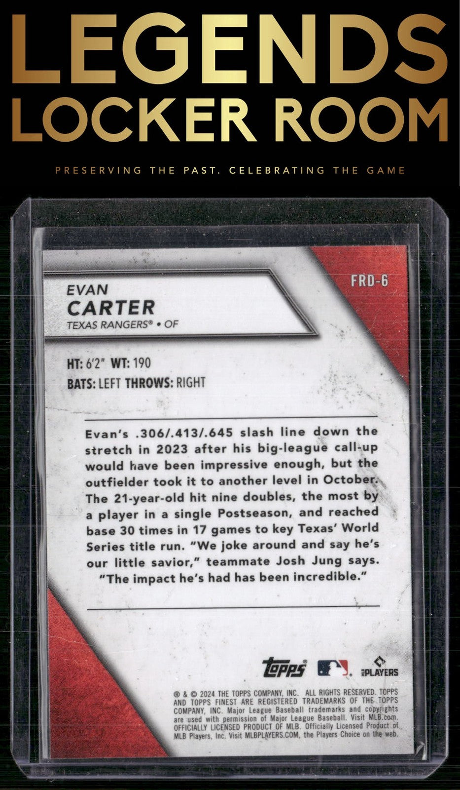 2024 Finest #FRD-6 Evan Carter Finest Rookies Design Variations