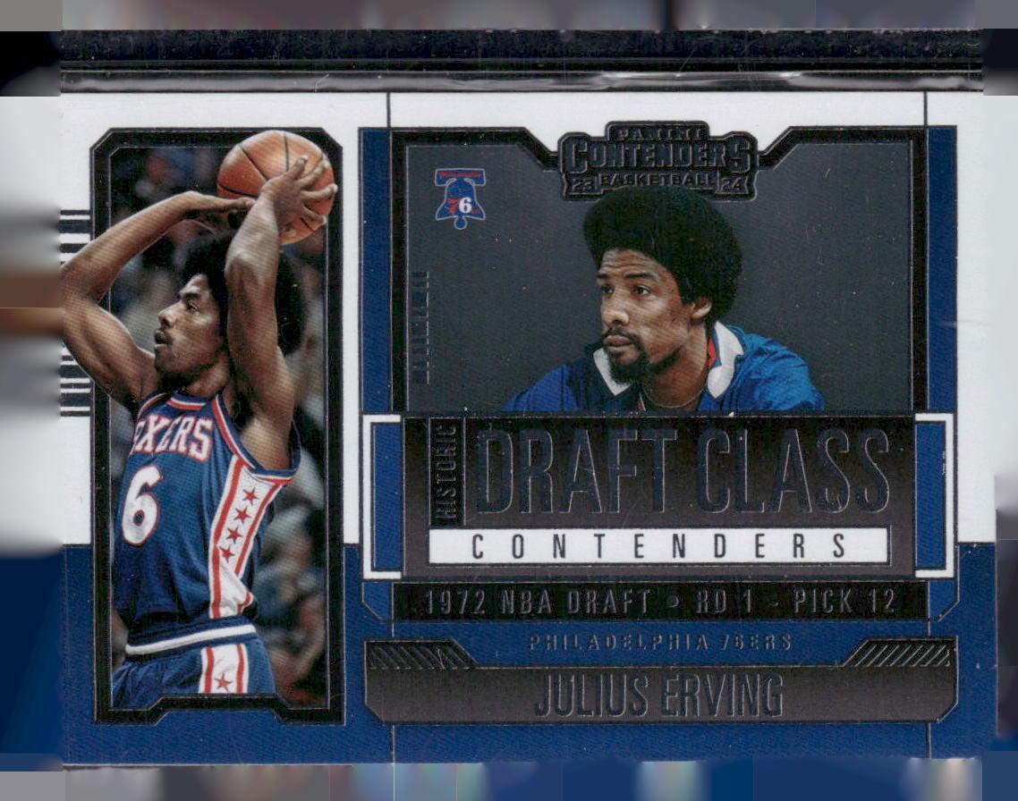 2023-24 Panini Contenders #17 Julius Erving Historic Draft Class Contenders
