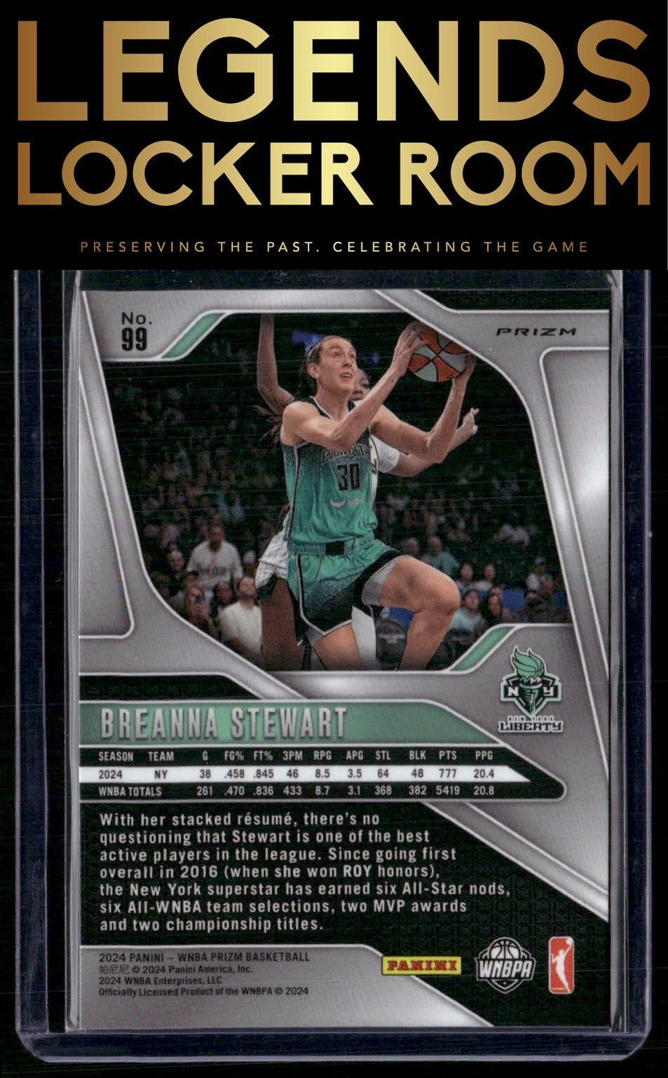 2024 Panini Prizm WNBA #99 Breanna Stewart Silver Prizms