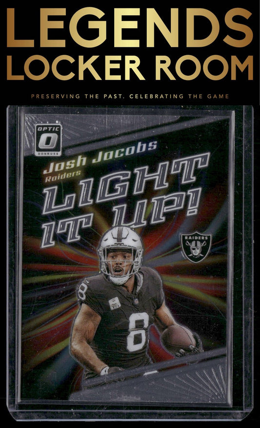 2023 Donruss Optic #LU-JJ Josh Jacobs Light It Up!