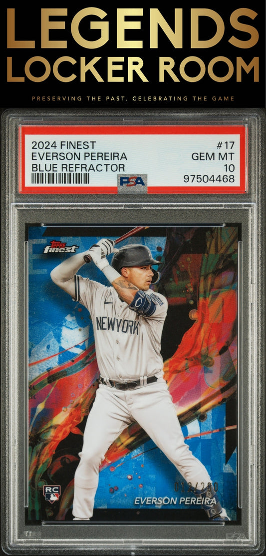 2024 Topps Finest #17 Everson Pereira Blue Refractor PSA 10