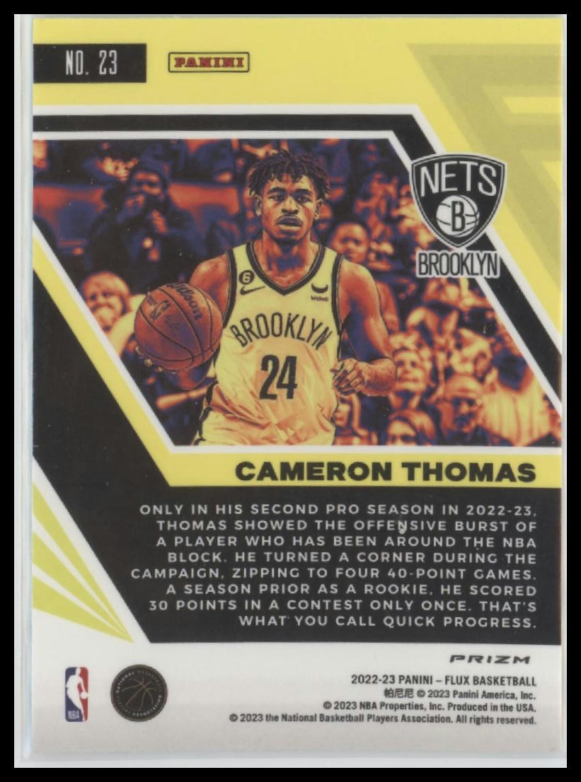 2022-23 Panini Flux #23 Cameron Thomas Silver