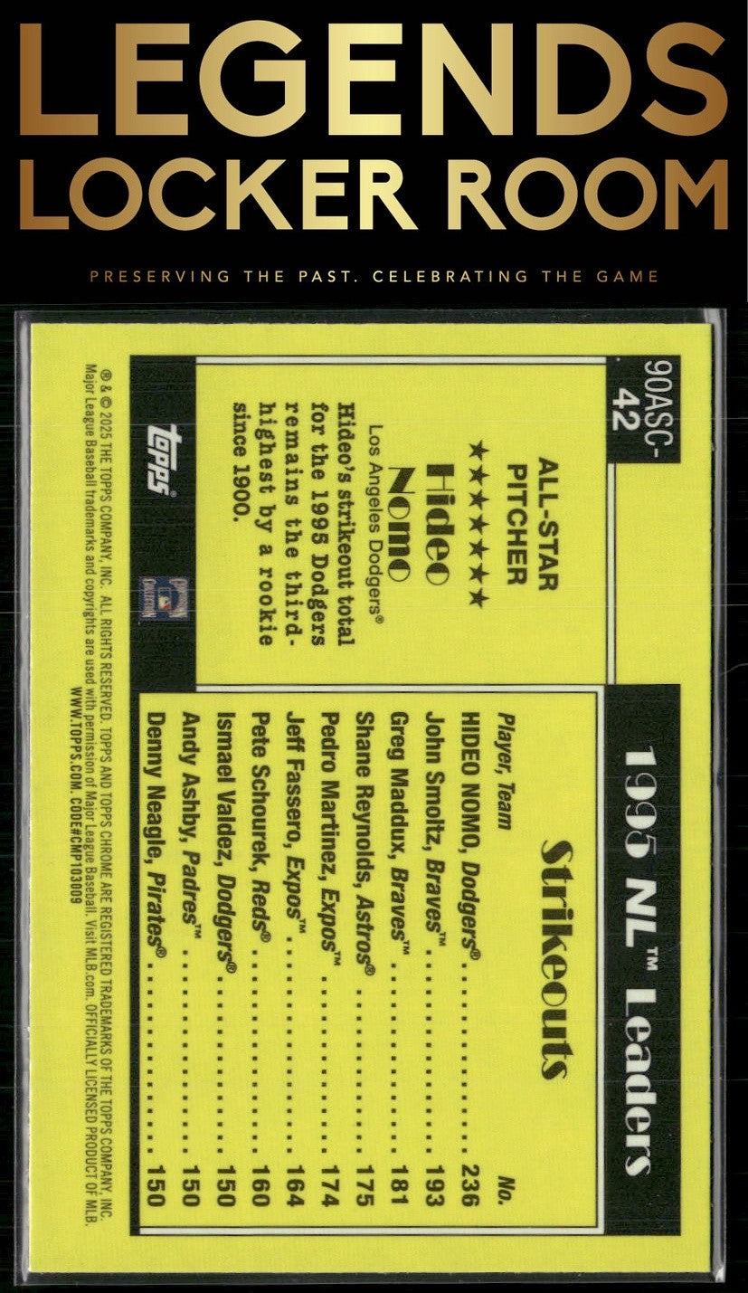 2025 Topps Hideo Nomo 1990 Topps Baseball 35th Chrome All-Stars Mojo