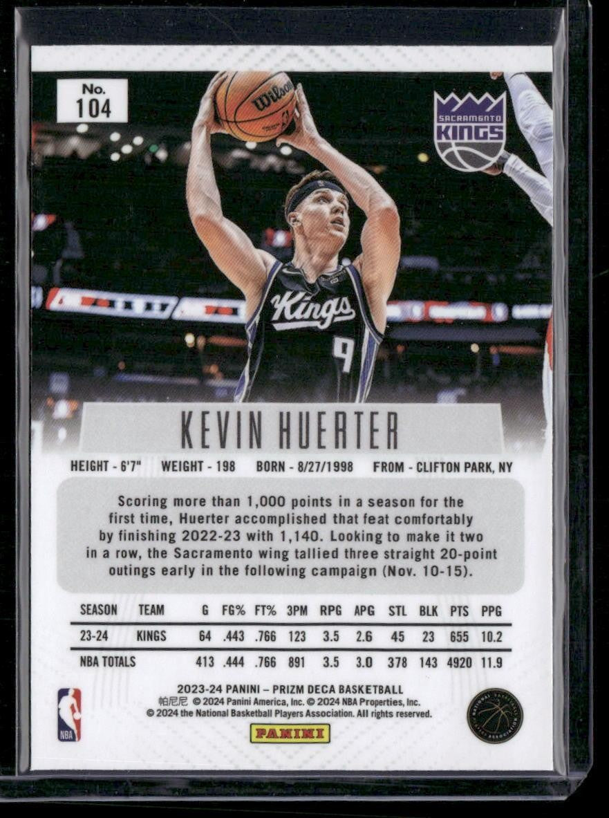 2023-24 Panini Prizm Deca #104 Kevin Huerter