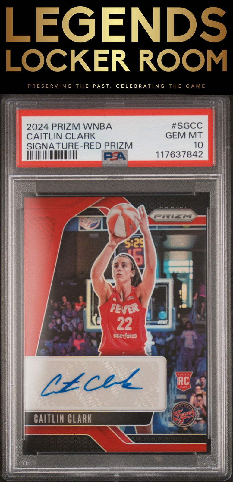 2024 Panini Prizm Wnba Signatures #SGCC Caitlin Clark Signature-Red Prizm PSA 10
